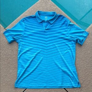 Attack Life by Greg Norman Aqua Chevron Golf Polo